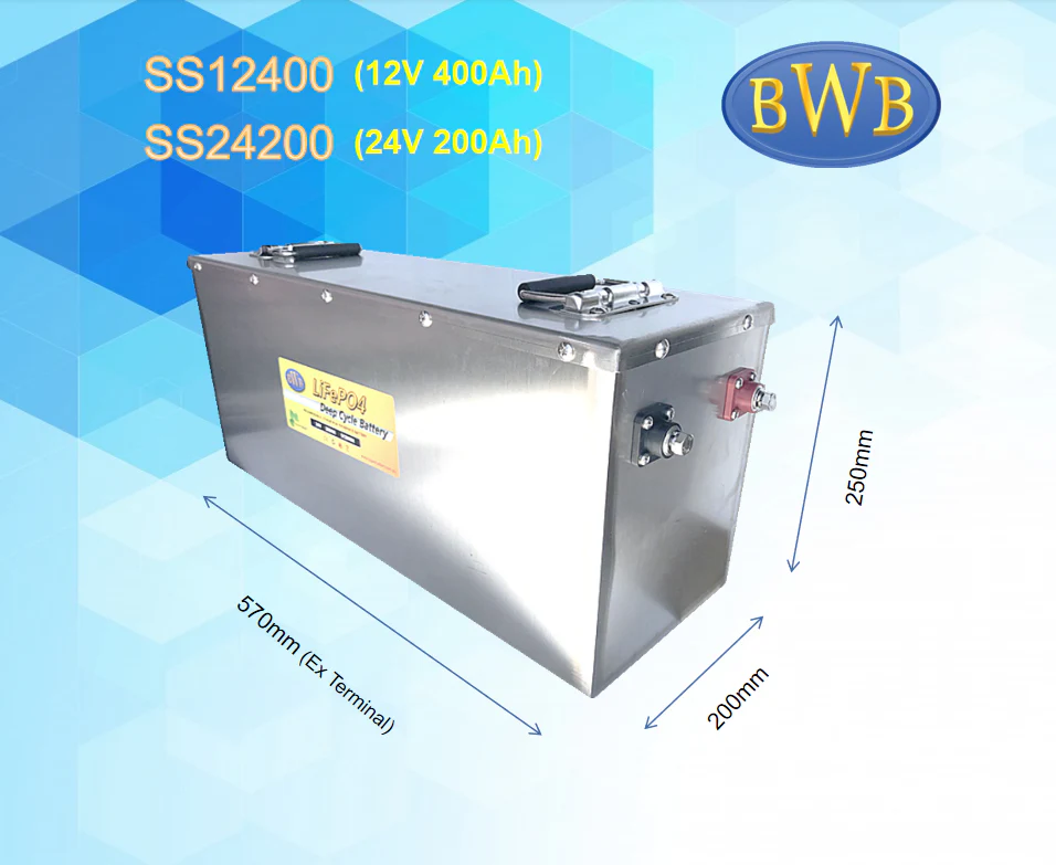 Big Wei 24V 200Ah LiFePO4 Battery Aus made, 4x4, boat, Bluetooth Stainless Steel case - SS24200 - Image 3