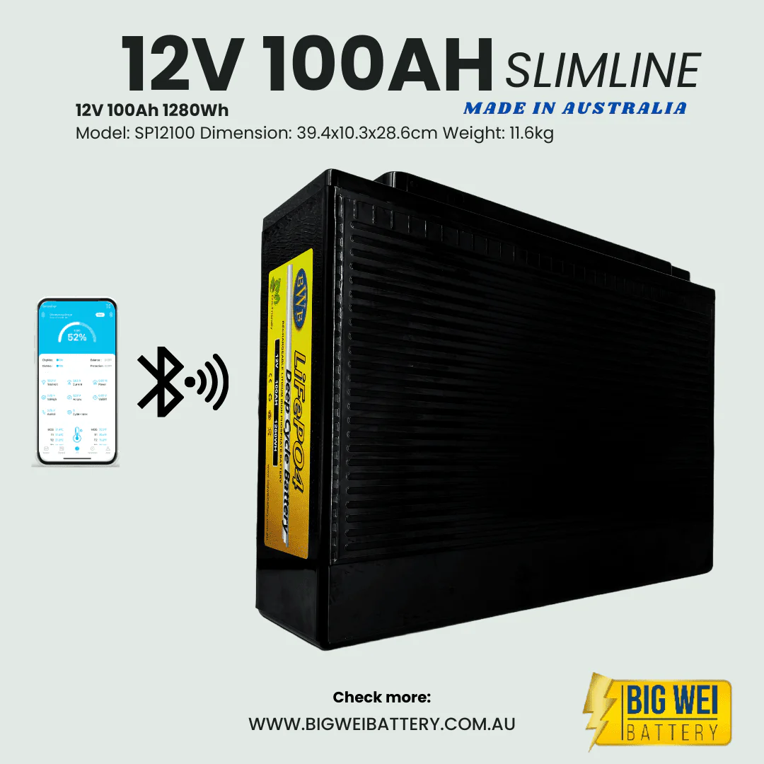 Big Wei Slimline 12V 100Ah LiFePO4 Battery - AUS Made Marine & Boat Series SP12100 - Image 3