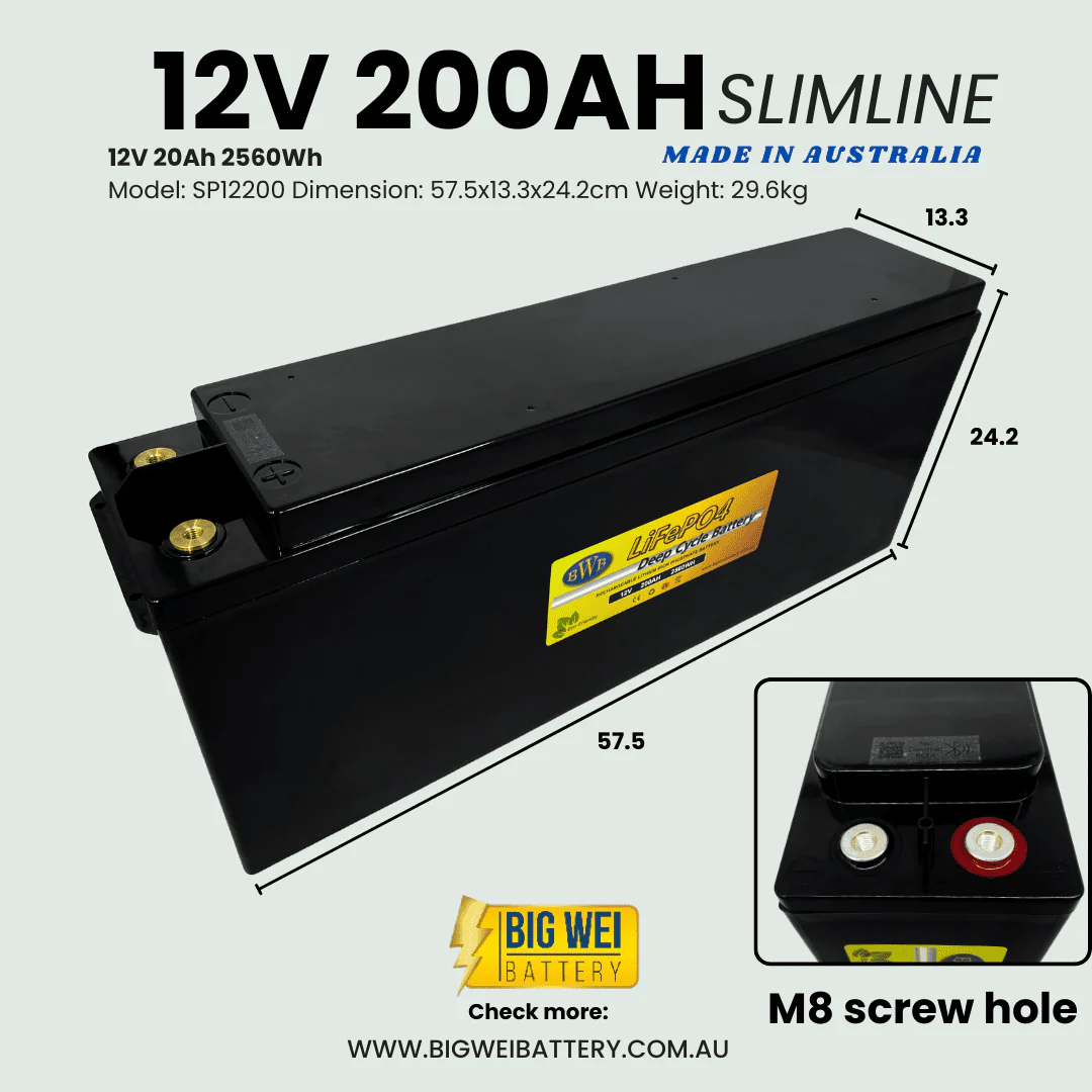 Big Wei Slimline 12V 200Ah LiFePO4 Battery - AUS Made Marine & Boat Series SP12200 - Image 3