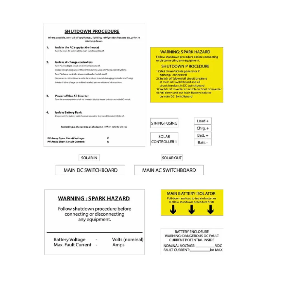 Solar and Battery Warning Label Kits - 4 versions, AS/NZS 4777.1:2024 Compliant - Image 4